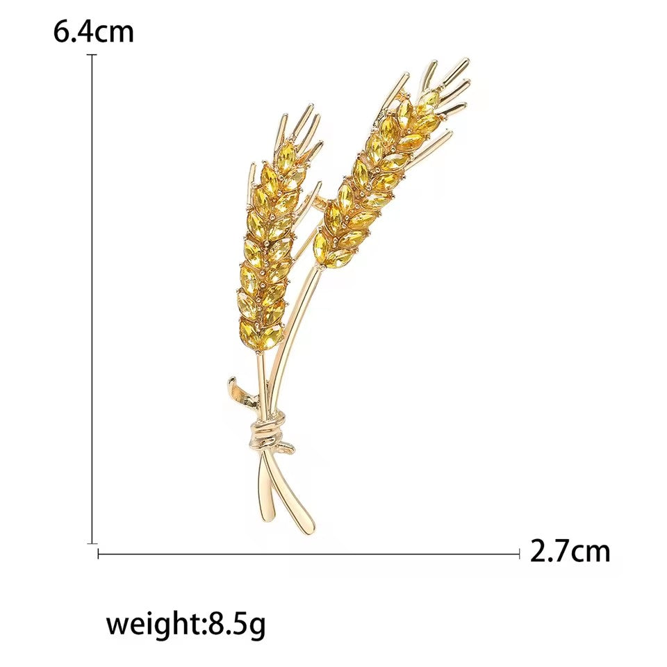 Rhinestone Wheat Ear Brooches