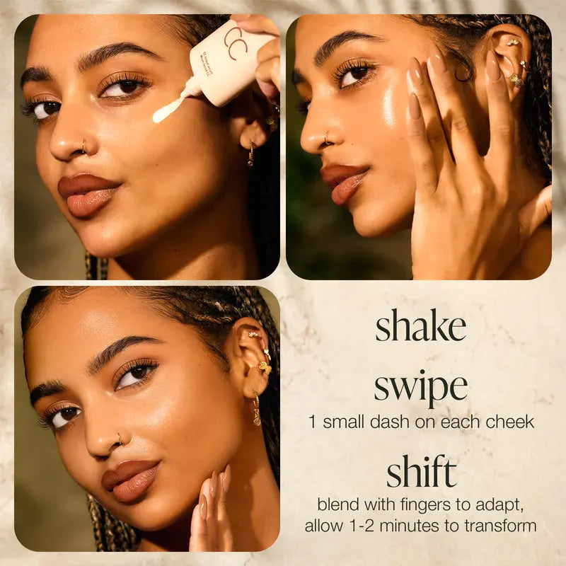 CC Color-Correcting Tinted Serum | 4-in-1 Skincare Makeup | Shade-Adaptive | 24H Hydration | 16H Waterproof
