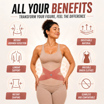 360° Waist Sculpting Compression Belt – Breathable Tummy Control Shapewear for Women