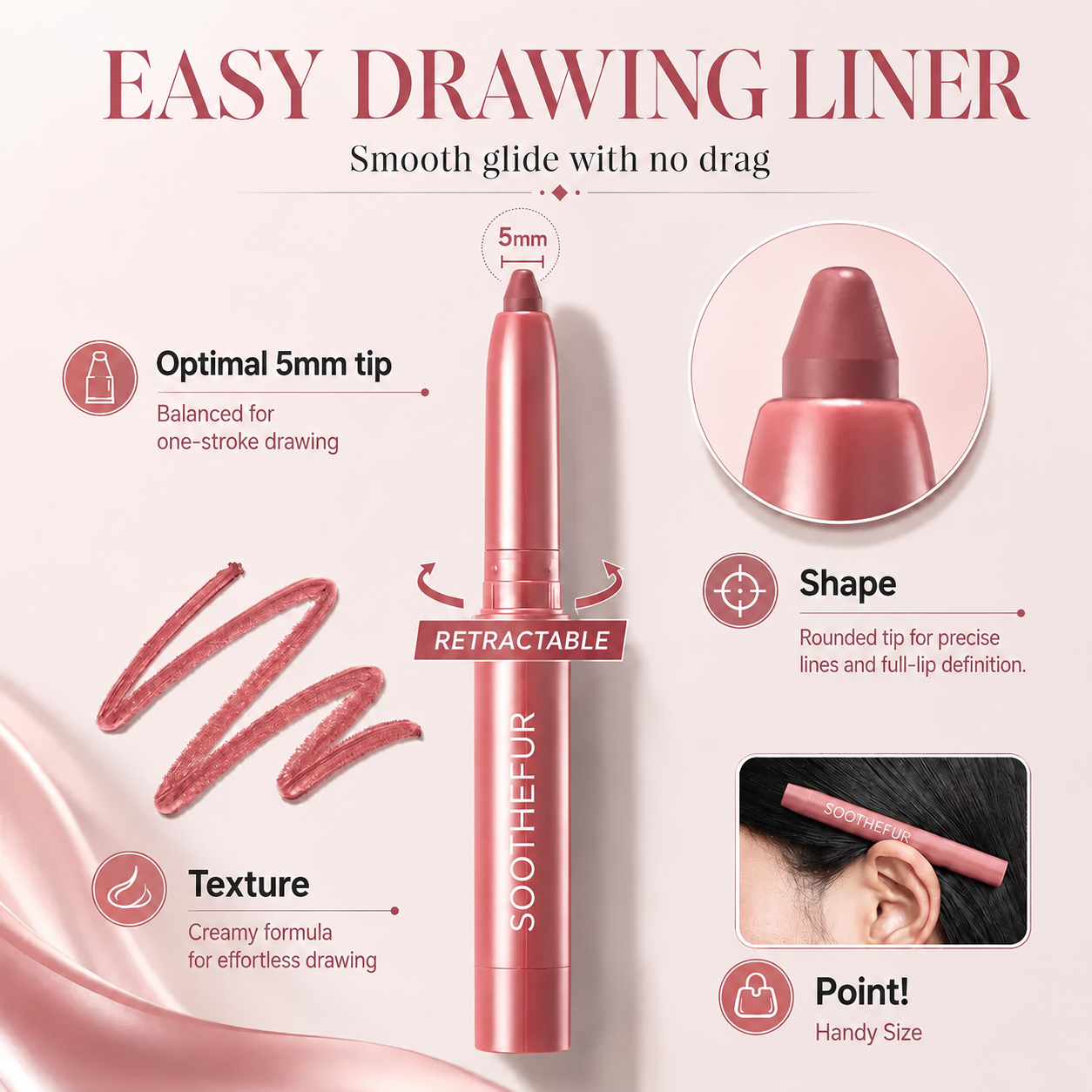 Last Day Buy 1 Get 1 Free Easy Glide Lip Liner — Creamy, Blendable Color with Smooth Application, Summervibes