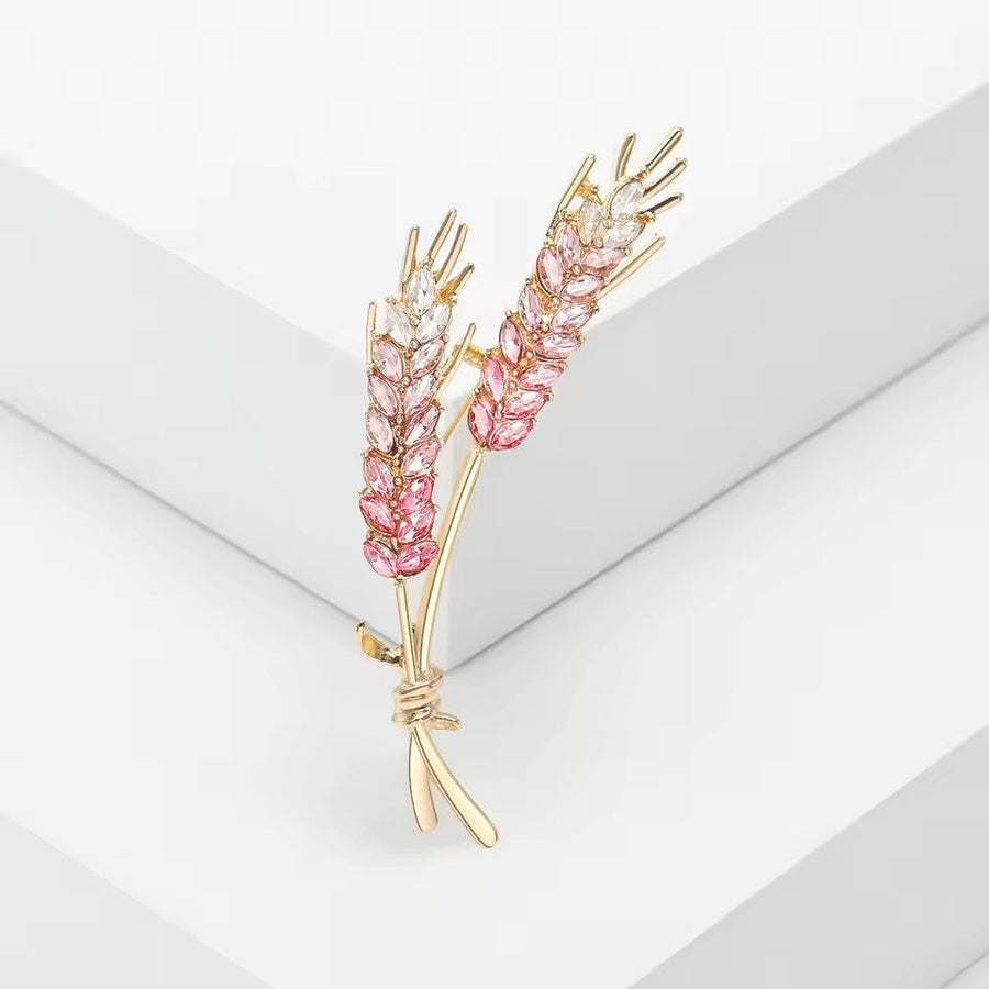 Wheat-Ear Rhinestone Brooch