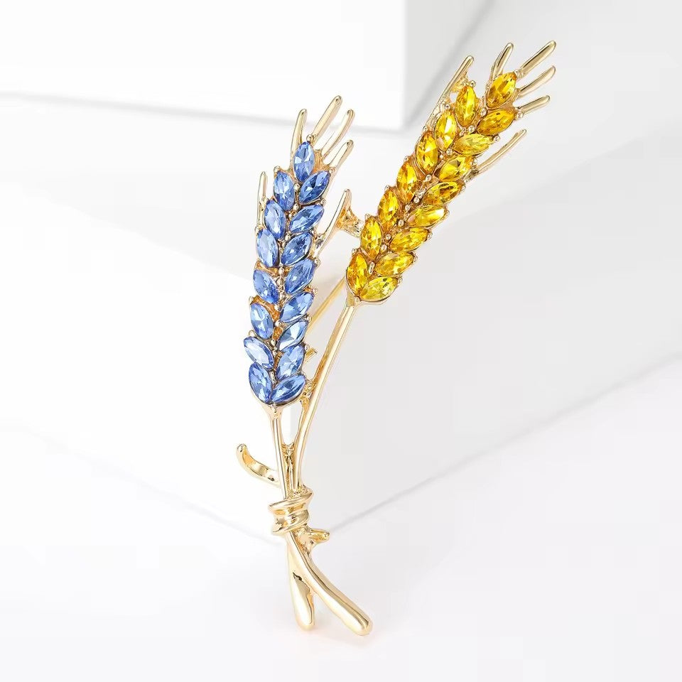 Rhinestone Wheat Ear Brooches