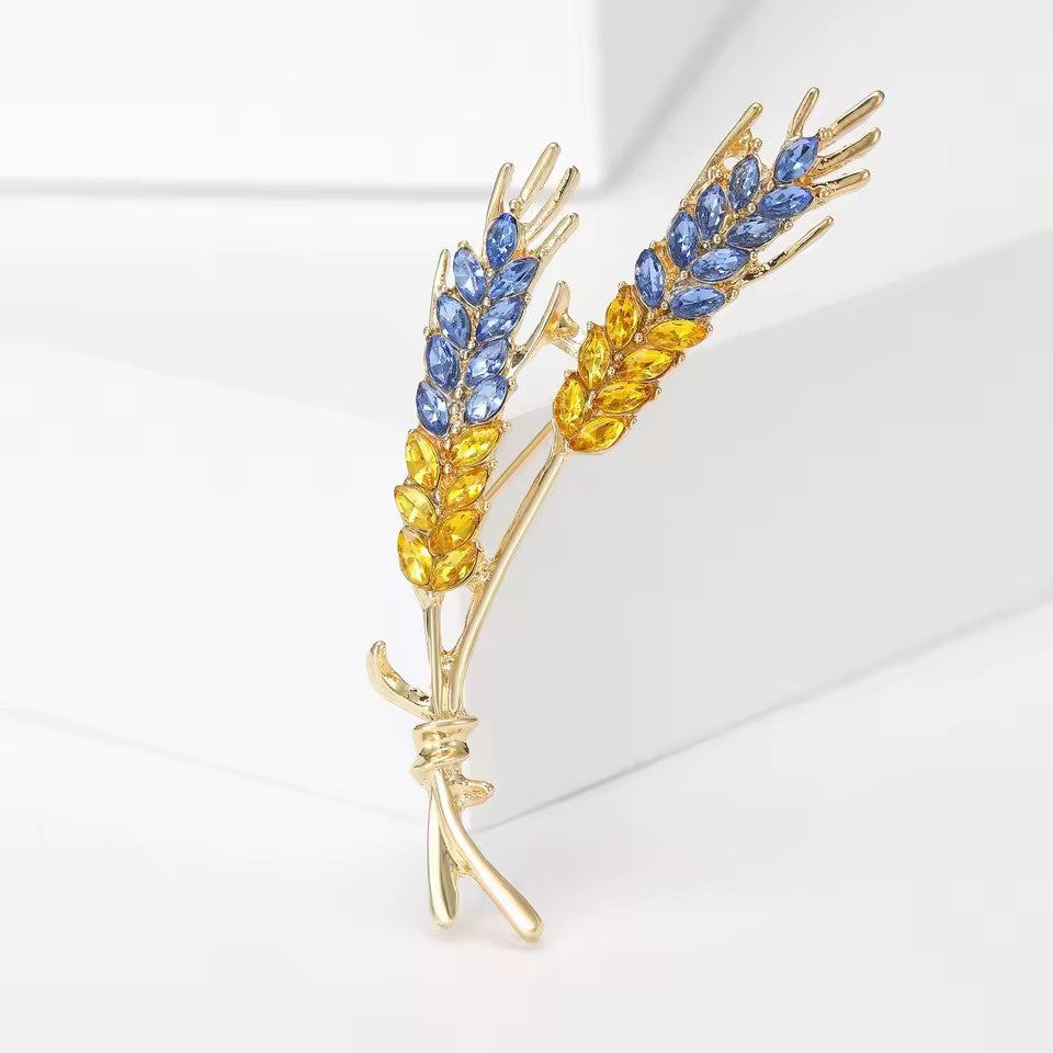 Rhinestone Wheat Ear Brooches